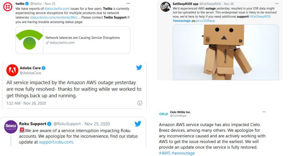 AWS Outage Reported on Twitter